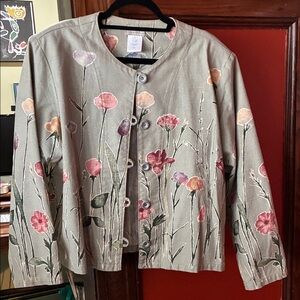 Coldwater Creek Floral Button-Up Blazer - Multicolor